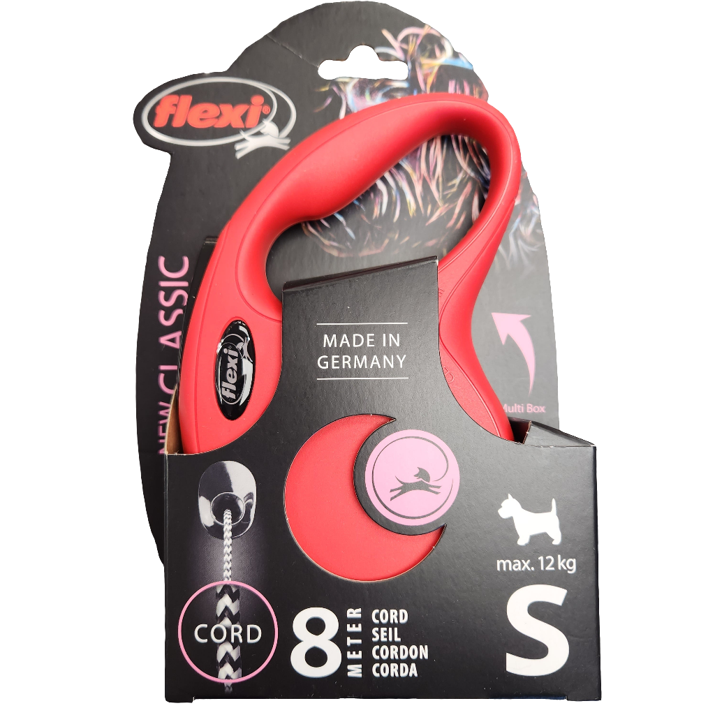 Flexi Classic Retractable 8m Cord Max 12kg in Red
