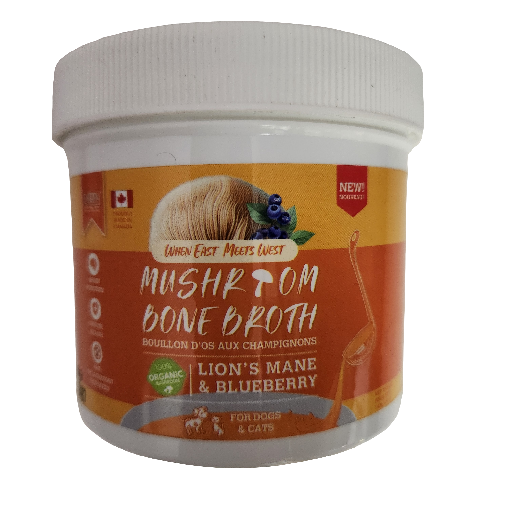 Charmy Mushroom Beef Bone Broth with Loins Mane & Blueberry for both Dogs & Cats 4.9oz Jar