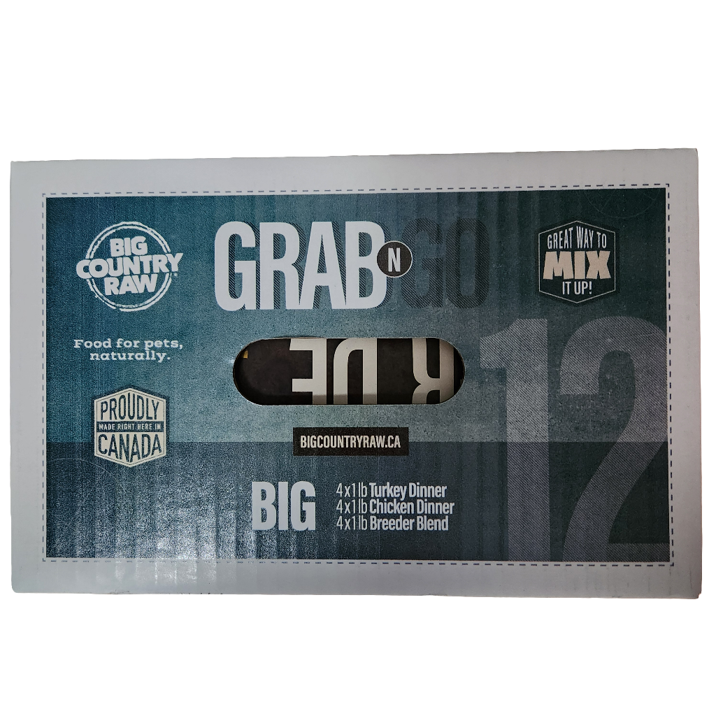 Big Country Raw Frozen Grab & Go Big Complete Dinner  Turkey, Chicken & Breeder Blend 12lb Box