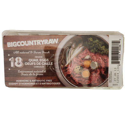 Big Country Raw Frozen Quail Eggs Hormone and Antibiotic Free 18pk Carton