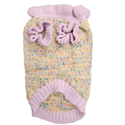 Sweater Cute and Cozy Knit Pastel with Ruffle Neck & Leg 12"