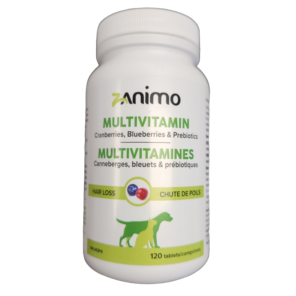 Zanimo Multivitamin & Prebiotics for Hair Loss & Shedding in both Dogs & Cats 120 Tablets