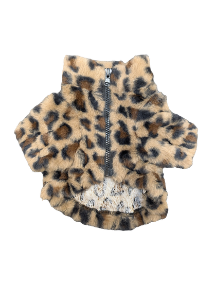 Zip-Up Leopard Print Sweater