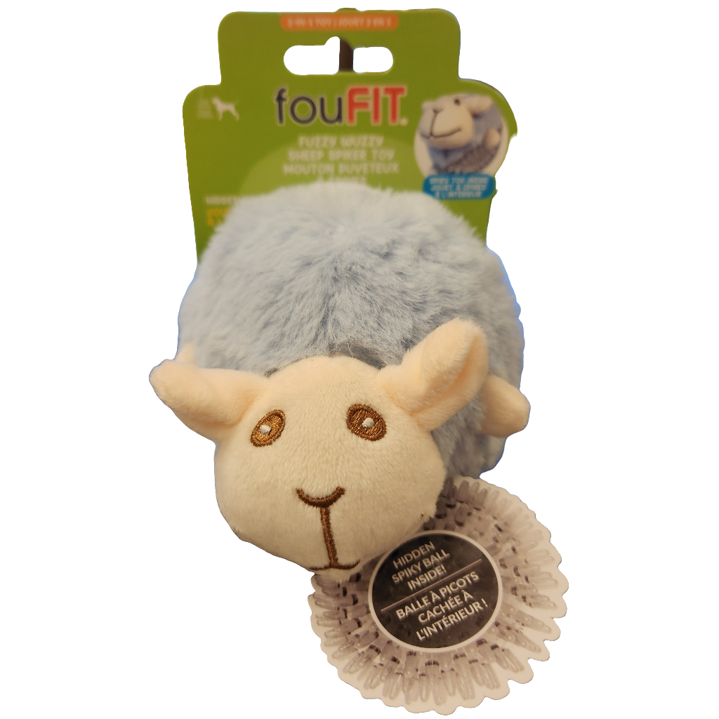 FouFit 2 in 1 Fuzzy Wuzzy Sheep Spiker Toy Large