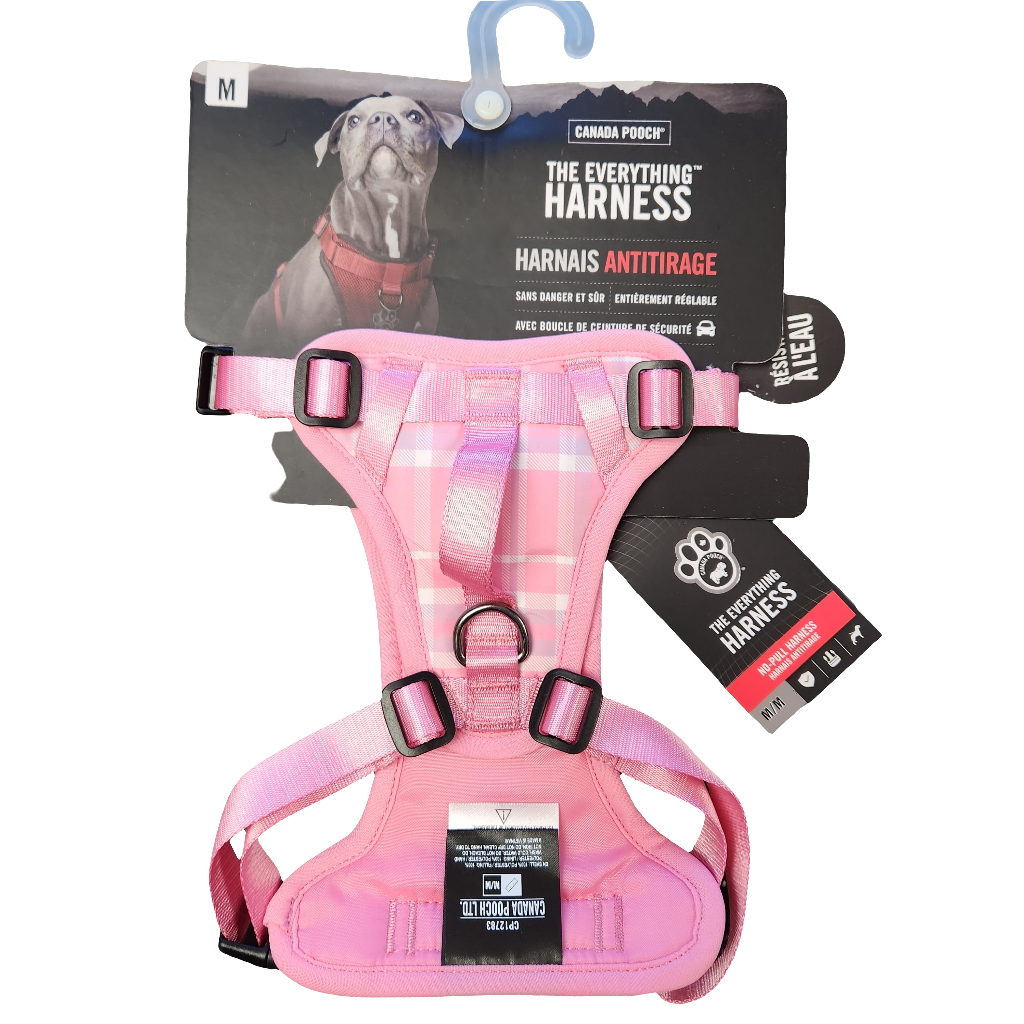 Canada Pooch Everything Harness Pink Lavender Plaid Medium