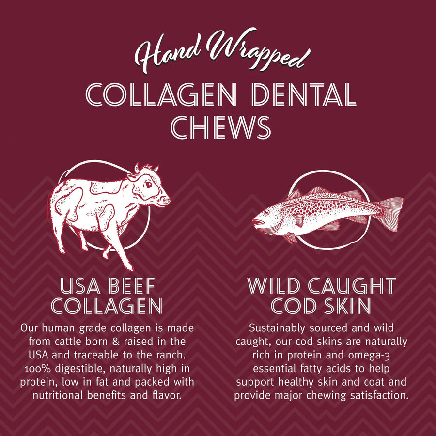 Beef Collagen Dental Chew Wrapped With Cod Skin