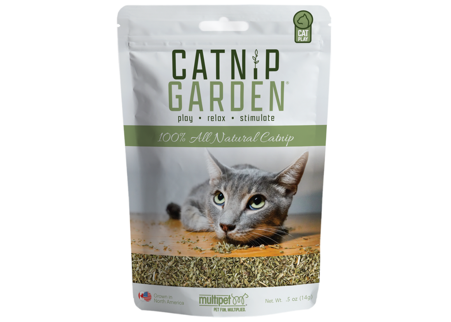 Multipet Catnip Garden® Herbe à chat naturelle dans une pochette 0,5 oz