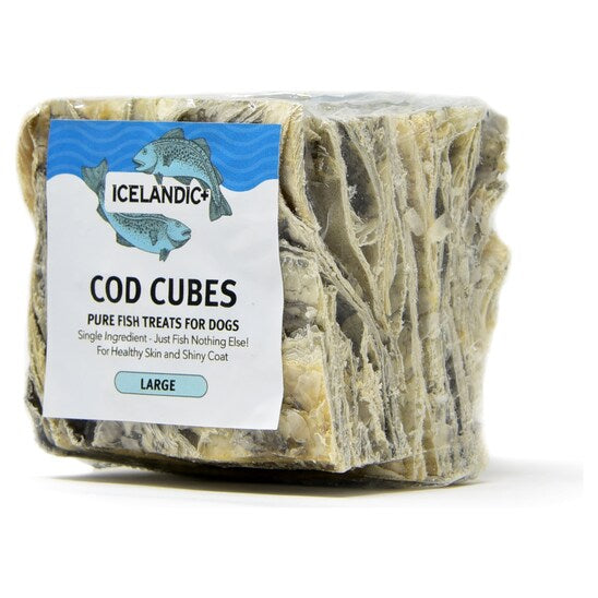 ICELANDIC+ Cod Skin Cod Cubes Dog Treat, Large