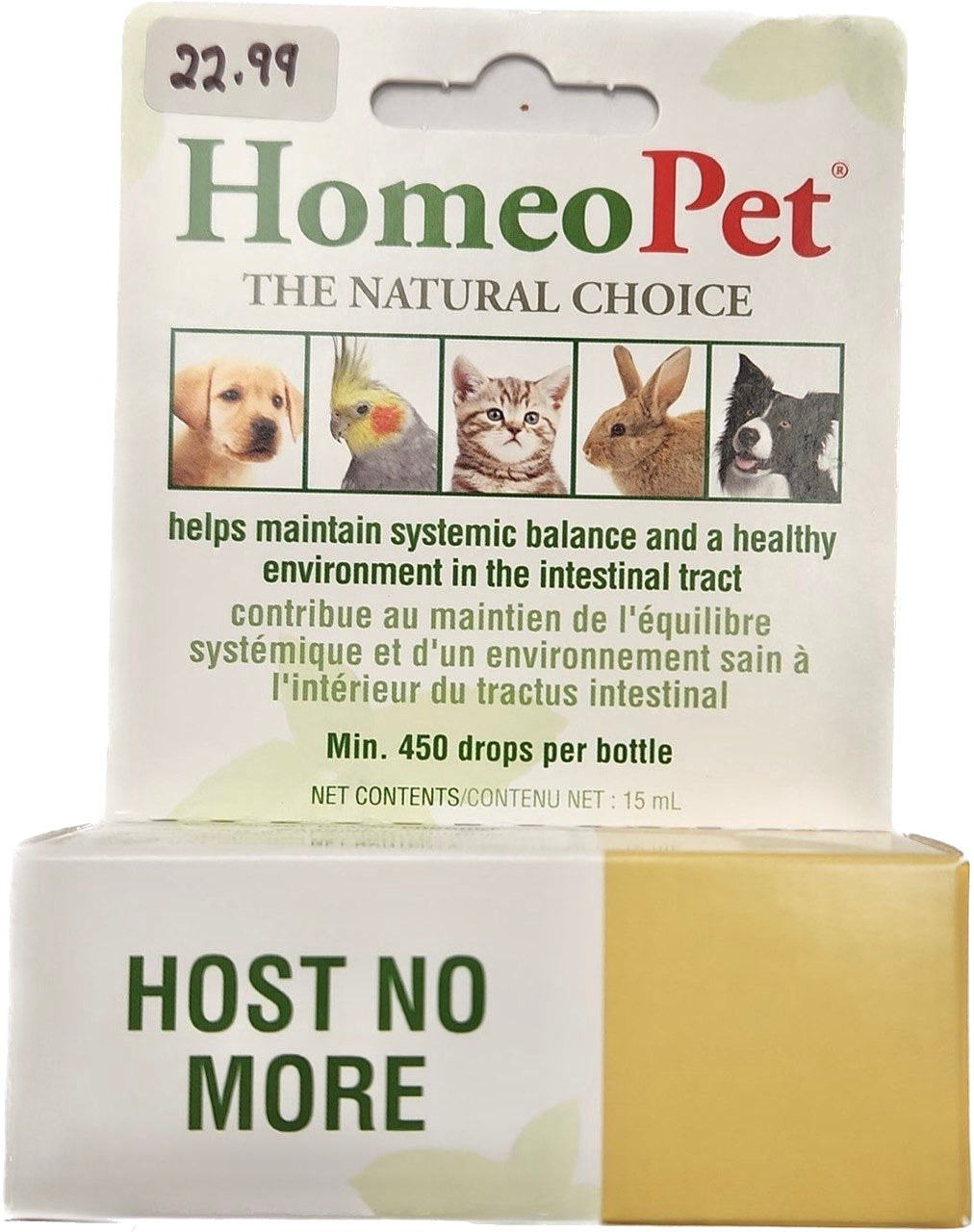 Homeopet Natural Choice Host No More Wormer 450 Drop Bottle