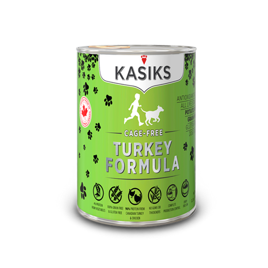 KASIKS Nourriture en conserve pour chiens à la dinde sans cage, 12,2 oz (345 g)