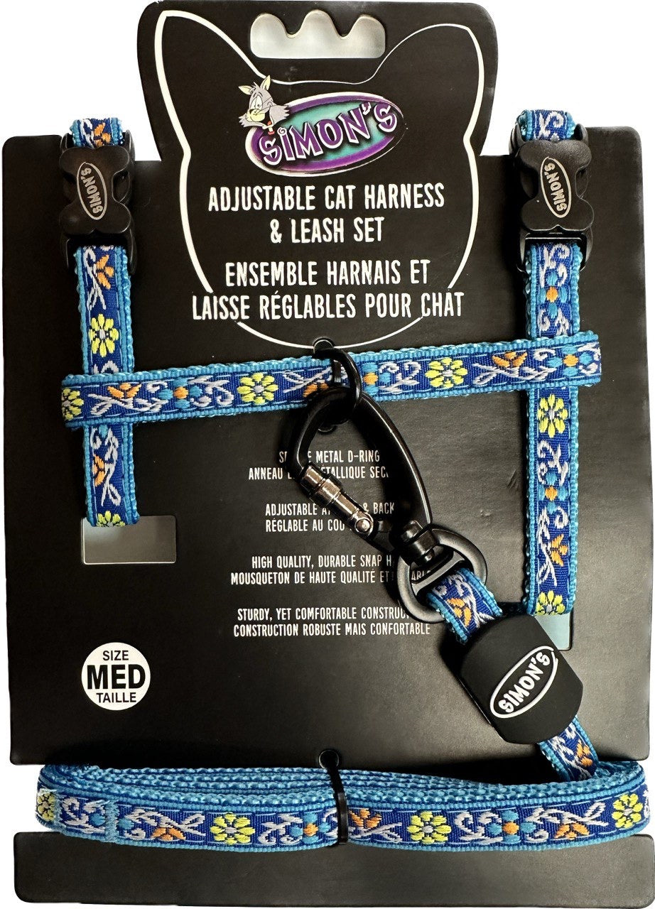 Ensemble harnais et laisse réglables pour chat Simon's