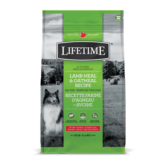 Nourriture pour chiens Lifetime à l'agneau et à l'avoine, 25 lb