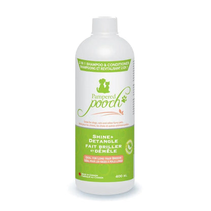 Shampoing et revitalisant pour chiens Pampered Pooch Shine &amp; Detangle