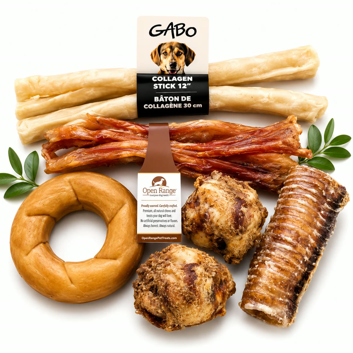 Big Chew Pack bundle: collagen sticks, beef tendon, collagen ring, knee caps and beef trachea