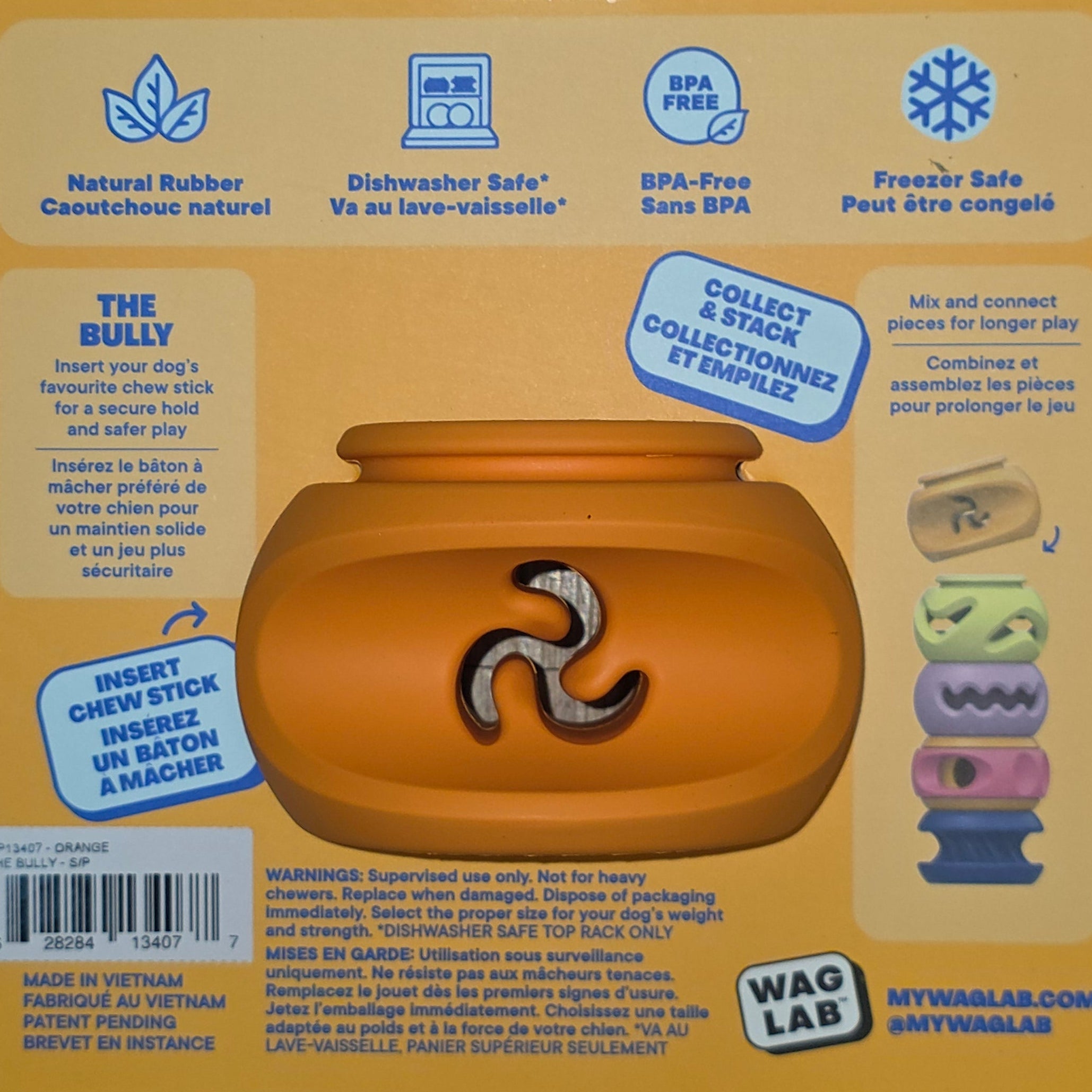 WAG LAB Play Stack, Treat Toy 4 Different Types in 2 Sizes