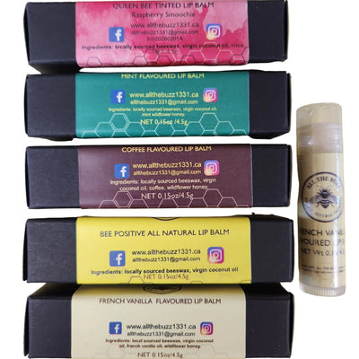 All The Buzz All Natural Lip Balm in 5 Different Flavors 0.15oz