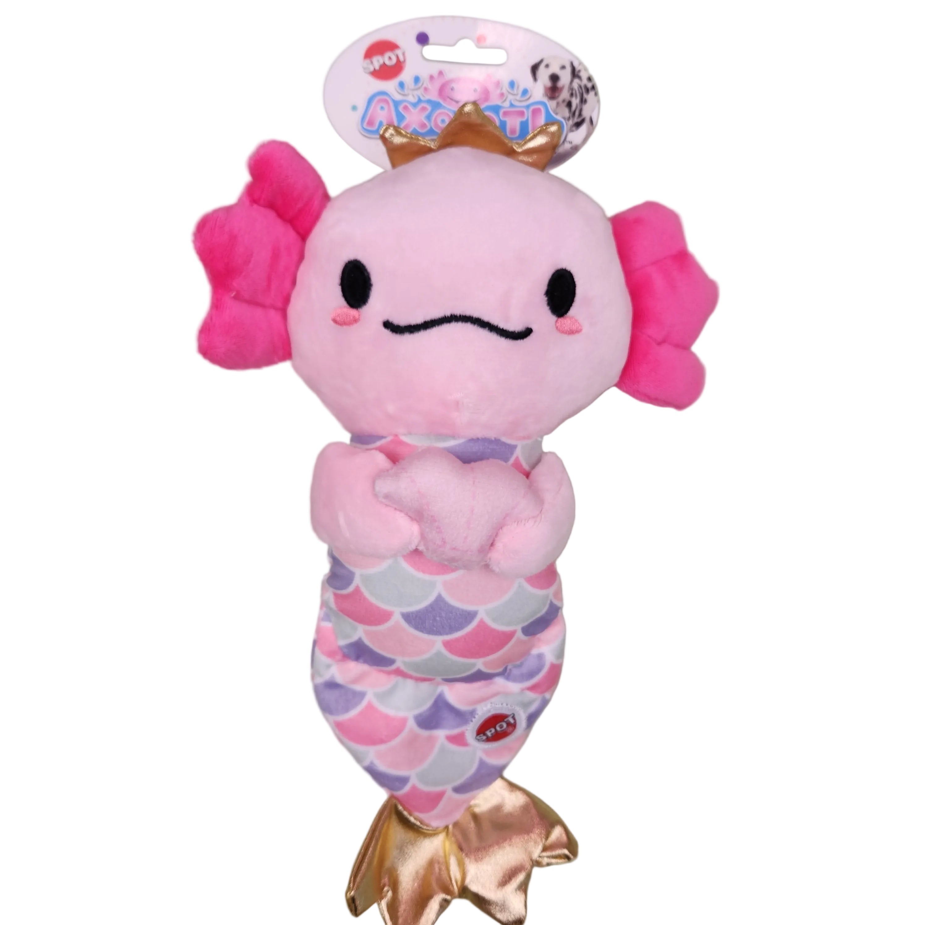 Spot Axolotl Mermaid Dog Toy 10"