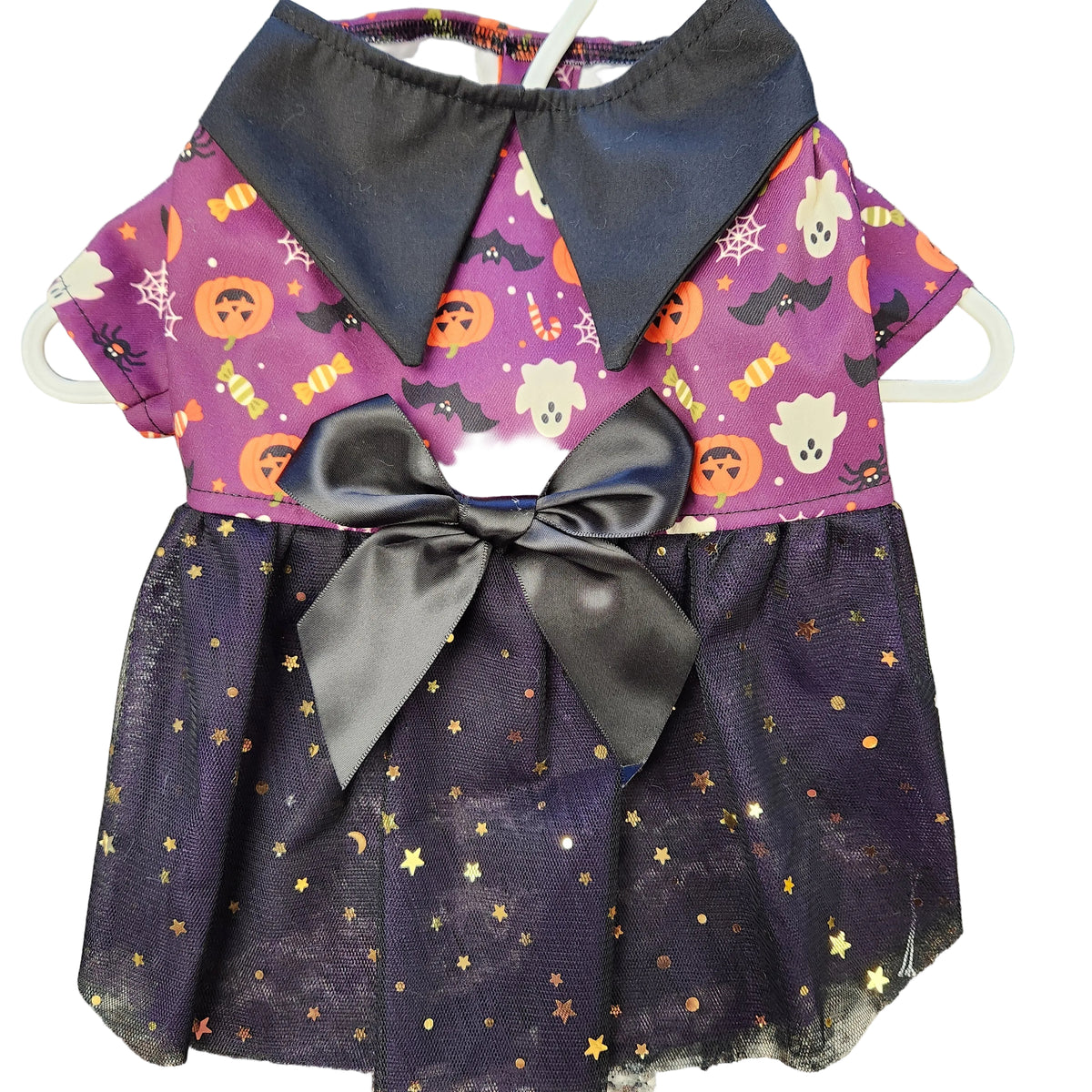 Halloween Pet Dress in Pumpkin, Ghost and Bat Print