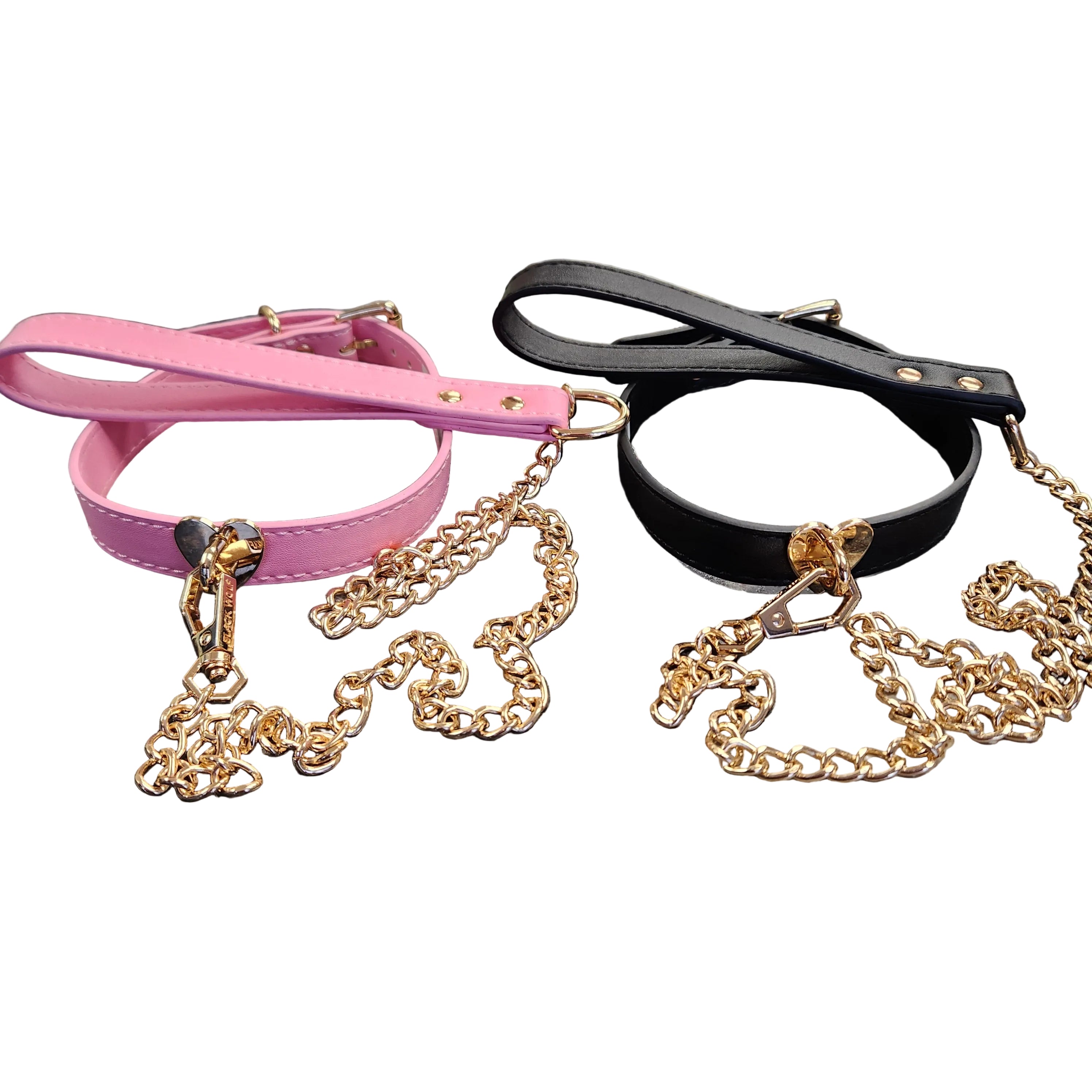 Love Black Collar & Chain Leash for Small Dogs