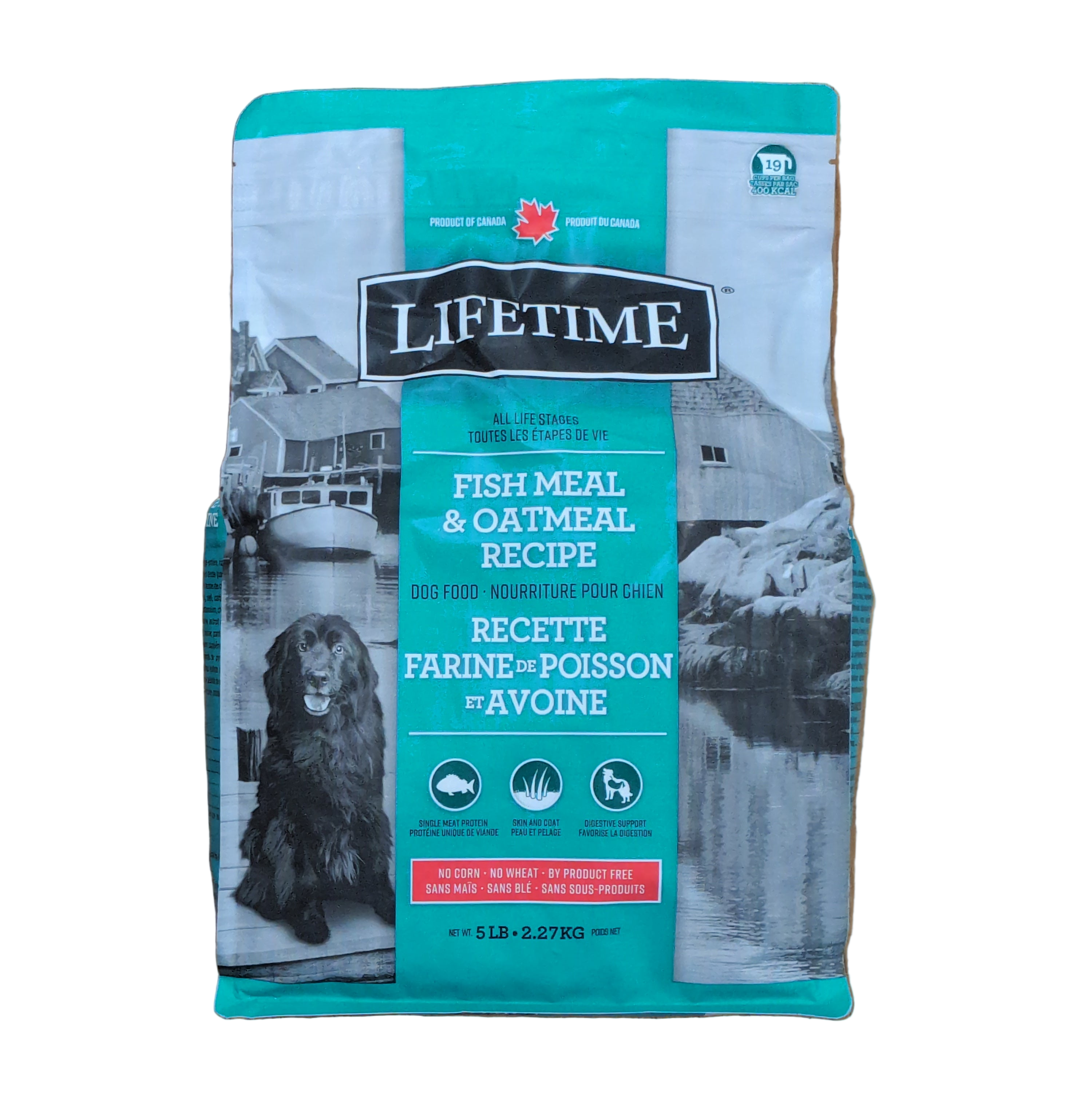 Lifetime Dog Food, All Life Stages, Fish & Oatmeal Recipe, 5lb