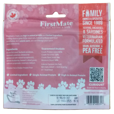 FirstMate Grain Free, Tiny Fish Meal Formula, Cat Treats, 85g