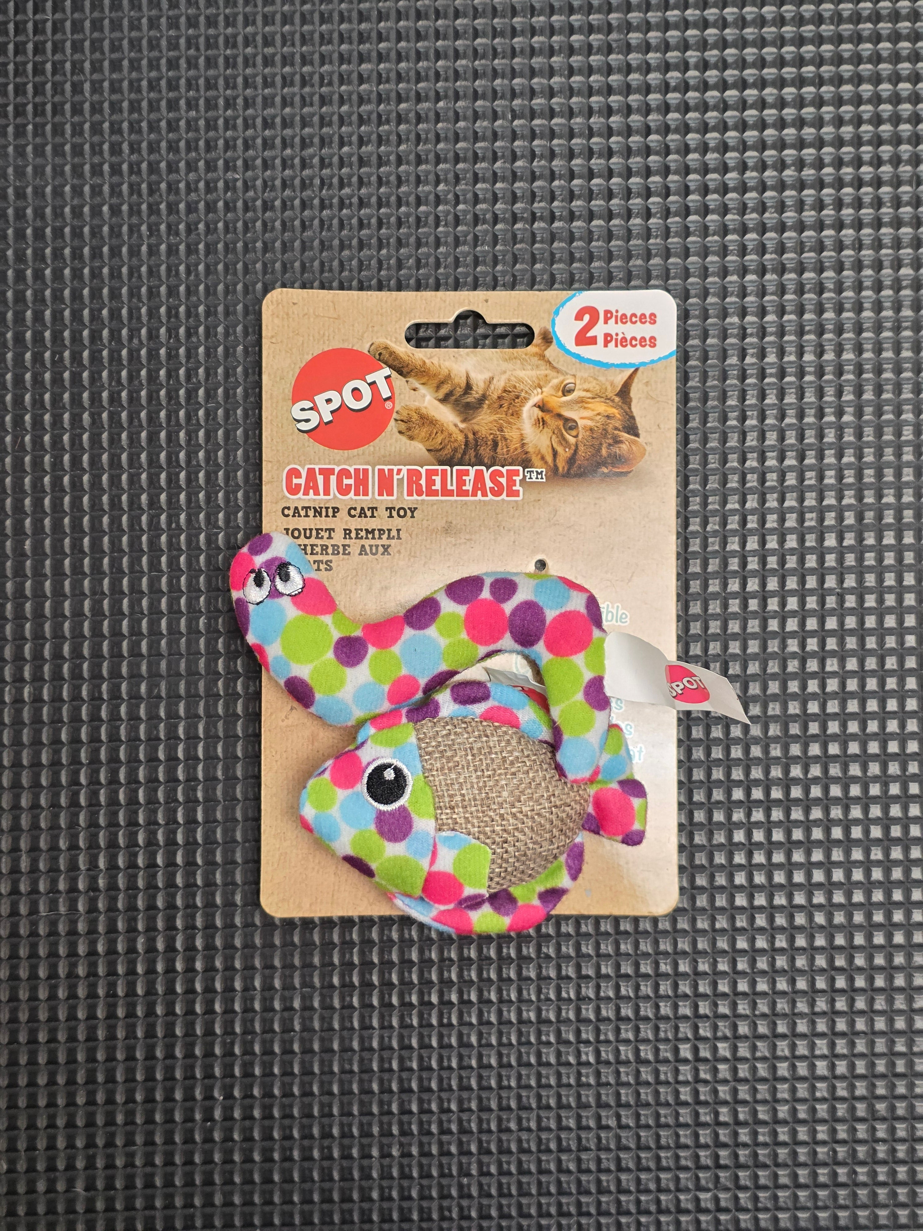 SPOT Catch & Release, Catnip Cat Toys, Worm & Fish (2 pack)