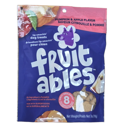 Gâterie pour chien Fruitables à saveur de citrouille et de pomme 7.0z