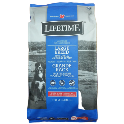 Lifetime Dog Food, Large Breed, All Life Stages, Fish Meal & Oatmeal Recipe, 25lb