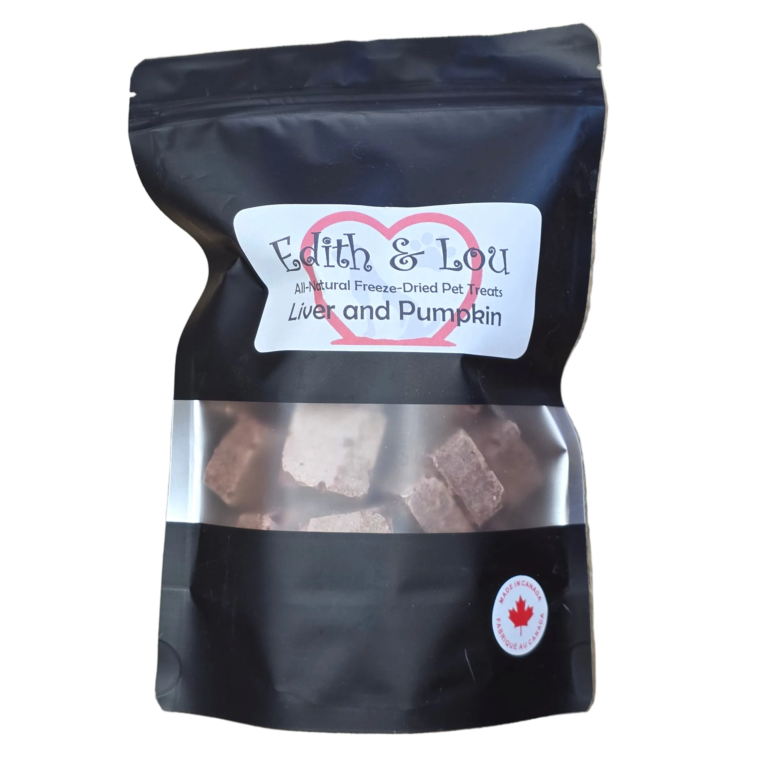 Edith & Lou All Natural Freeze-Dried Dog & Cat Treats or Topper, Liver & Pumpkin, 100g