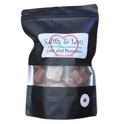 Edith & Lou All Natural Freeze-Dried Dog & Cat Treats or Topper, Liver & Pumpkin, 100g