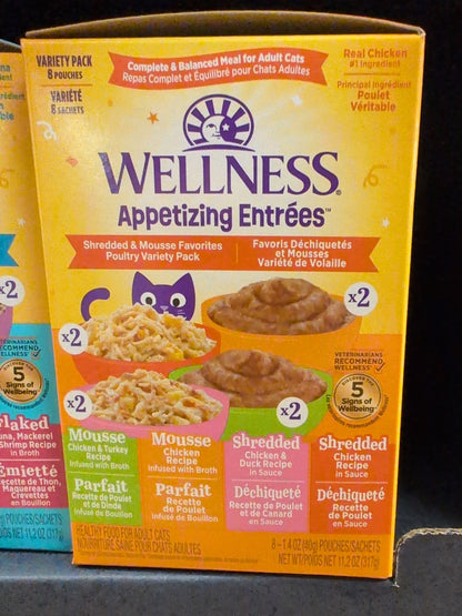 Wellness Appetizing Entrees, Adult Cat Food Pouches