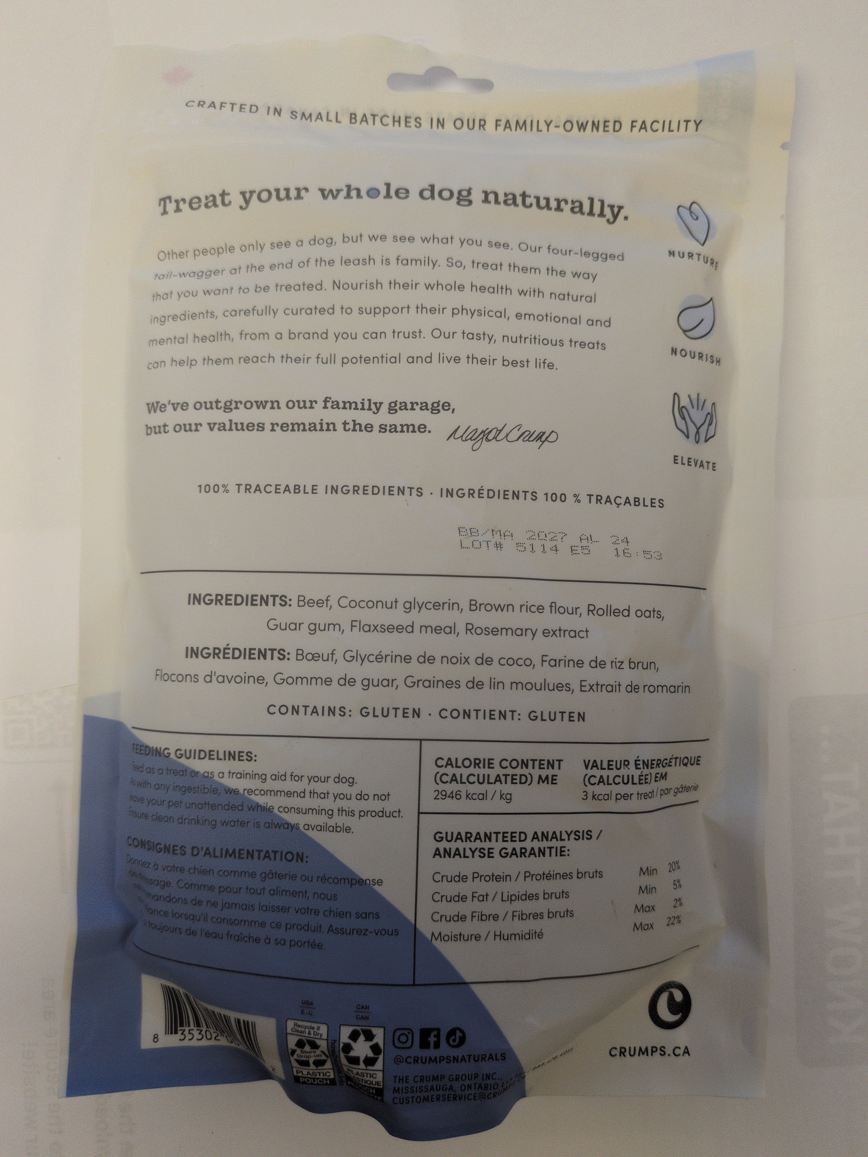 Crumps Naturals Mini Trainers, Soft & Chewy Dog Treats, Beef, 300g