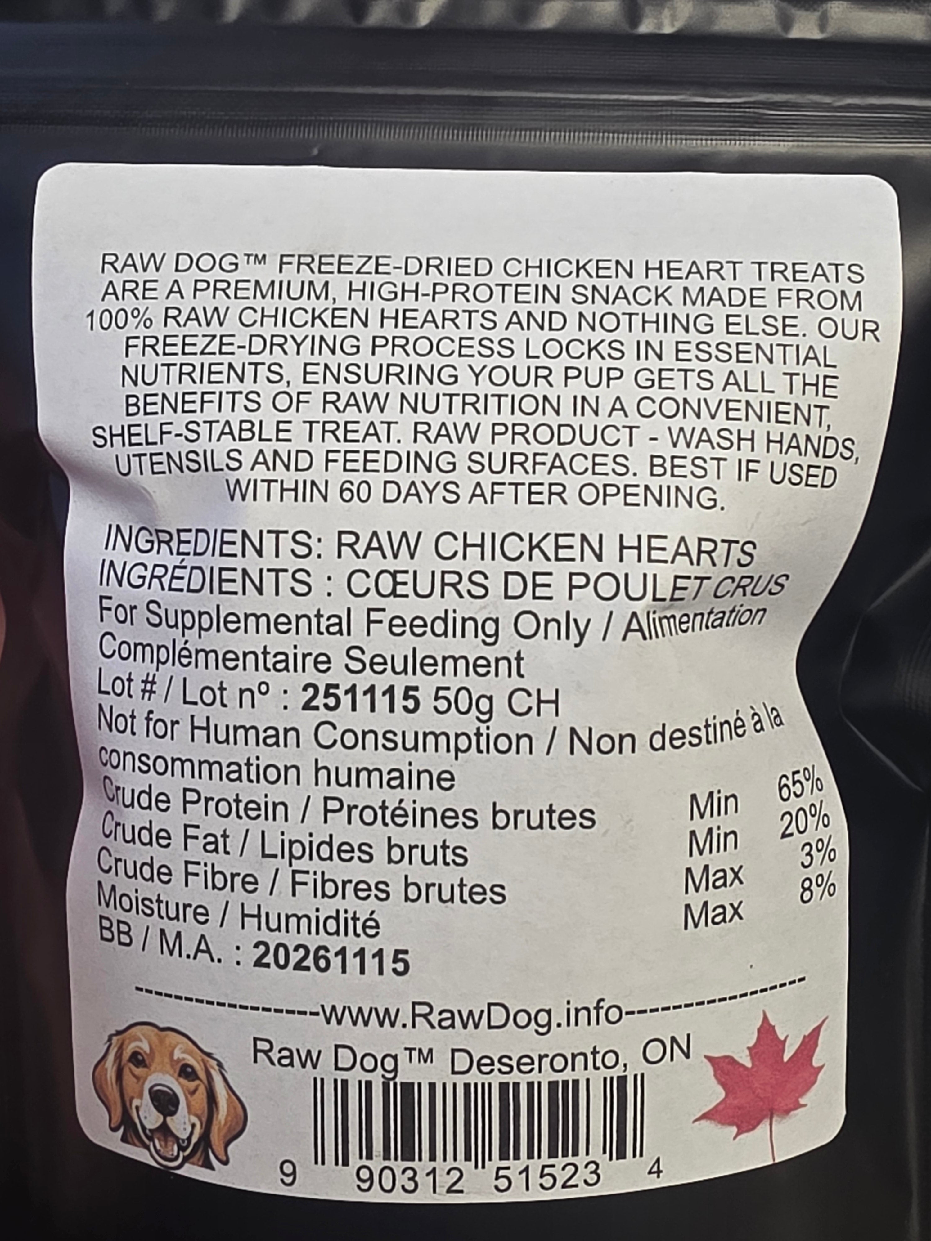 Raw Dog, Raw Chicken Hearts
