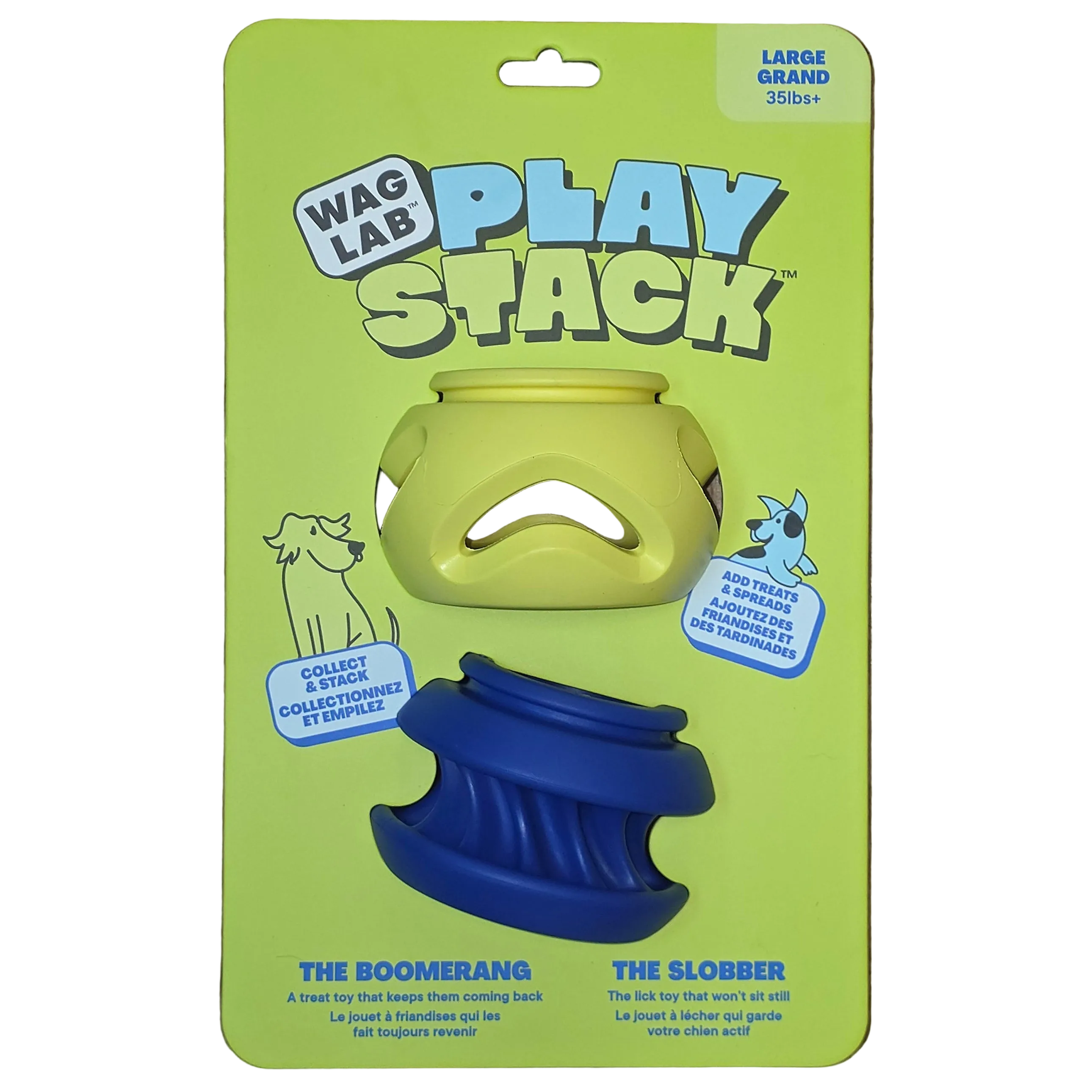 WAG LAB Play Stack, Treat Toy 4 Different Types in 2 Sizes