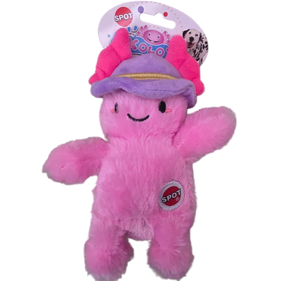 Spot Dog Toy With Squeaker, Axolotl With Hat, 6"