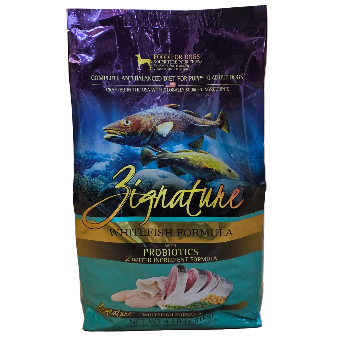 Nourriture pour chiens Zignature, toutes étapes de la vie, formule corégone, 25 lb