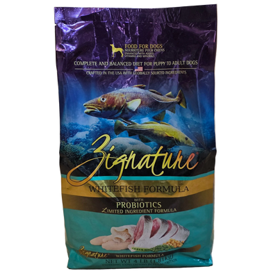 Nourriture pour chiens Zignature, toutes étapes de la vie, formule corégone, 25 lb