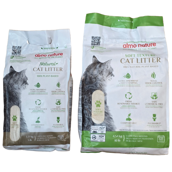 Almo Nature Plant Based 100% Natural Clumping Cat Litter Soft Texture 10lb