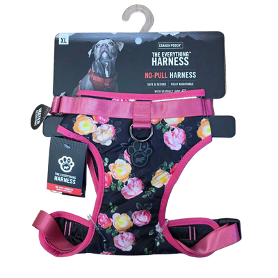 Canada Pooch Everything Harness, No-Pull, Floral with Pink Trim