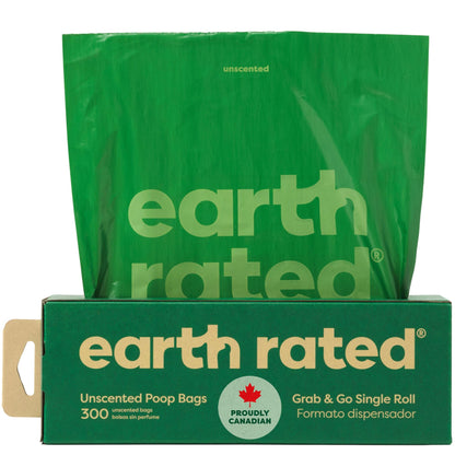 Earth Rated Eco-Friendly Poop Bags, 100% Leak-Proof, 300 Bags (1 Roll)