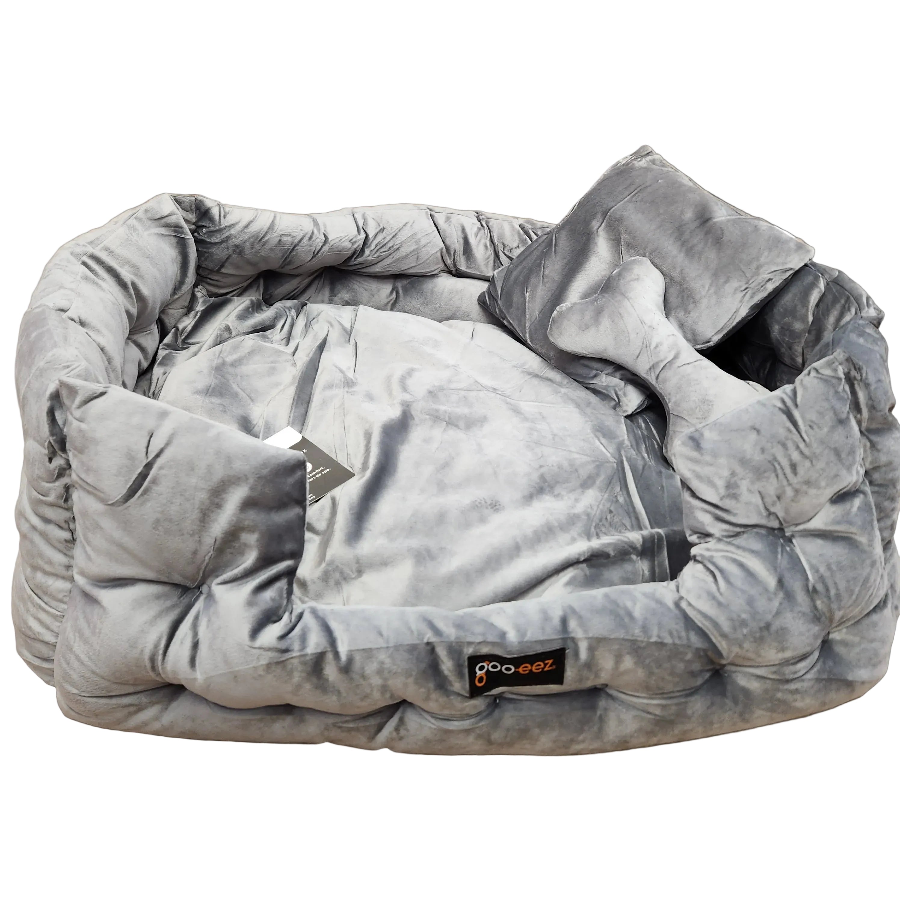 Goo-eez Rectangular Luxury Velour Bed with Matching Accessories 28x20"