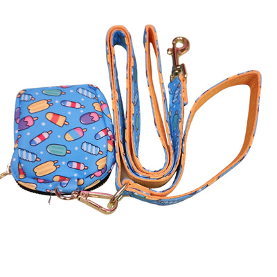 Cute Summer Pet Leash with Waste Bag Holder