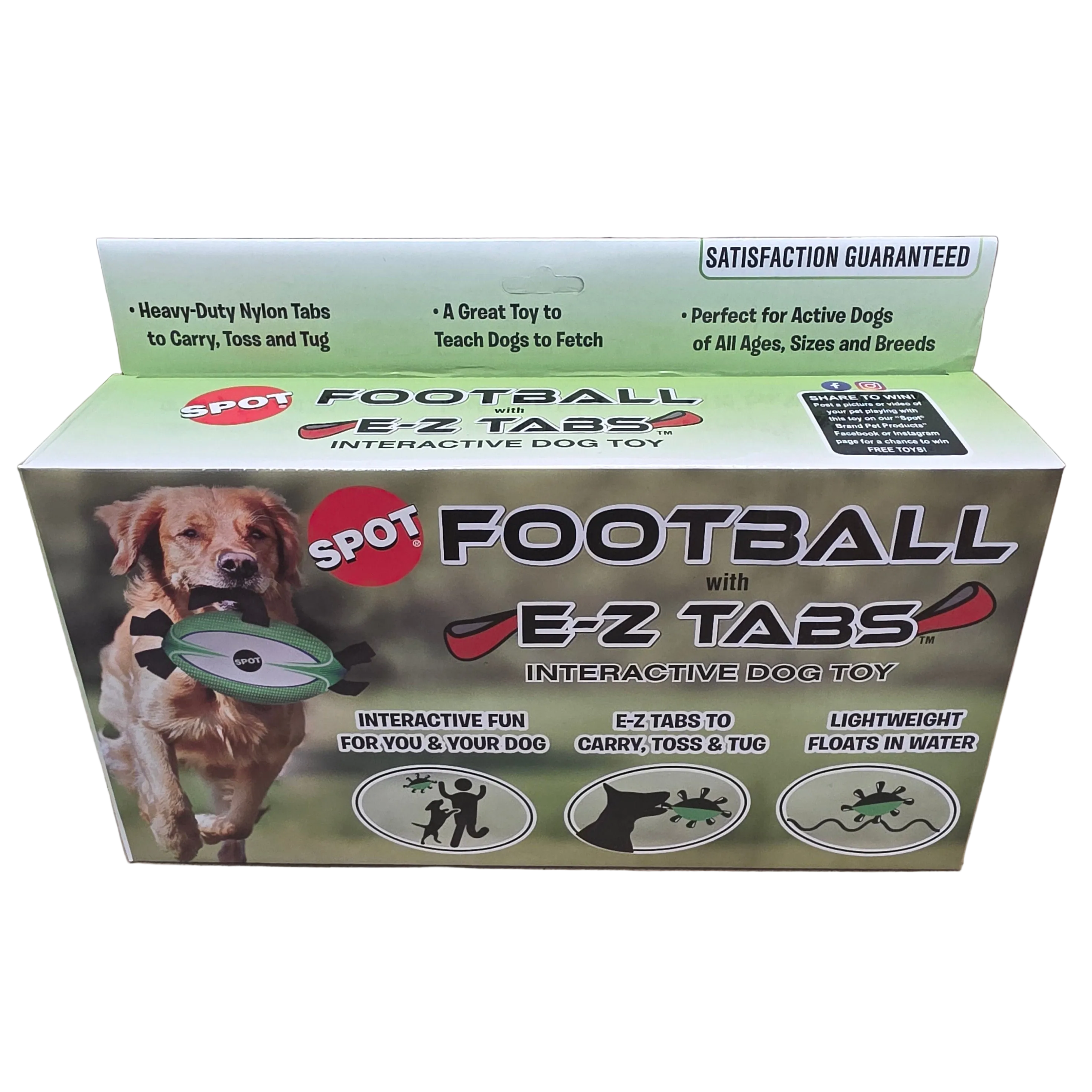 SPOT Football with E-Z Tabs, Interactive Dog Toy