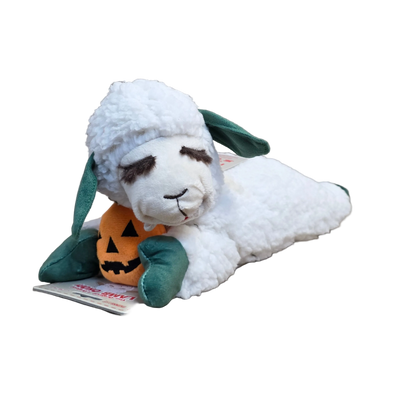 Multipet Lamb Chop Dog Toy, Halloween Jack-o'-lantern, 10.5"