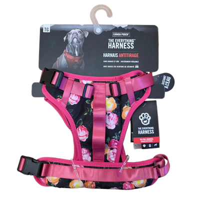 Canada Pooch Everything Harness, No-Pull, Floral with Pink Trim