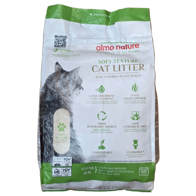 Almo Nature Plant Based 100% Natural Clumping Cat Litter Soft Texture 10lb