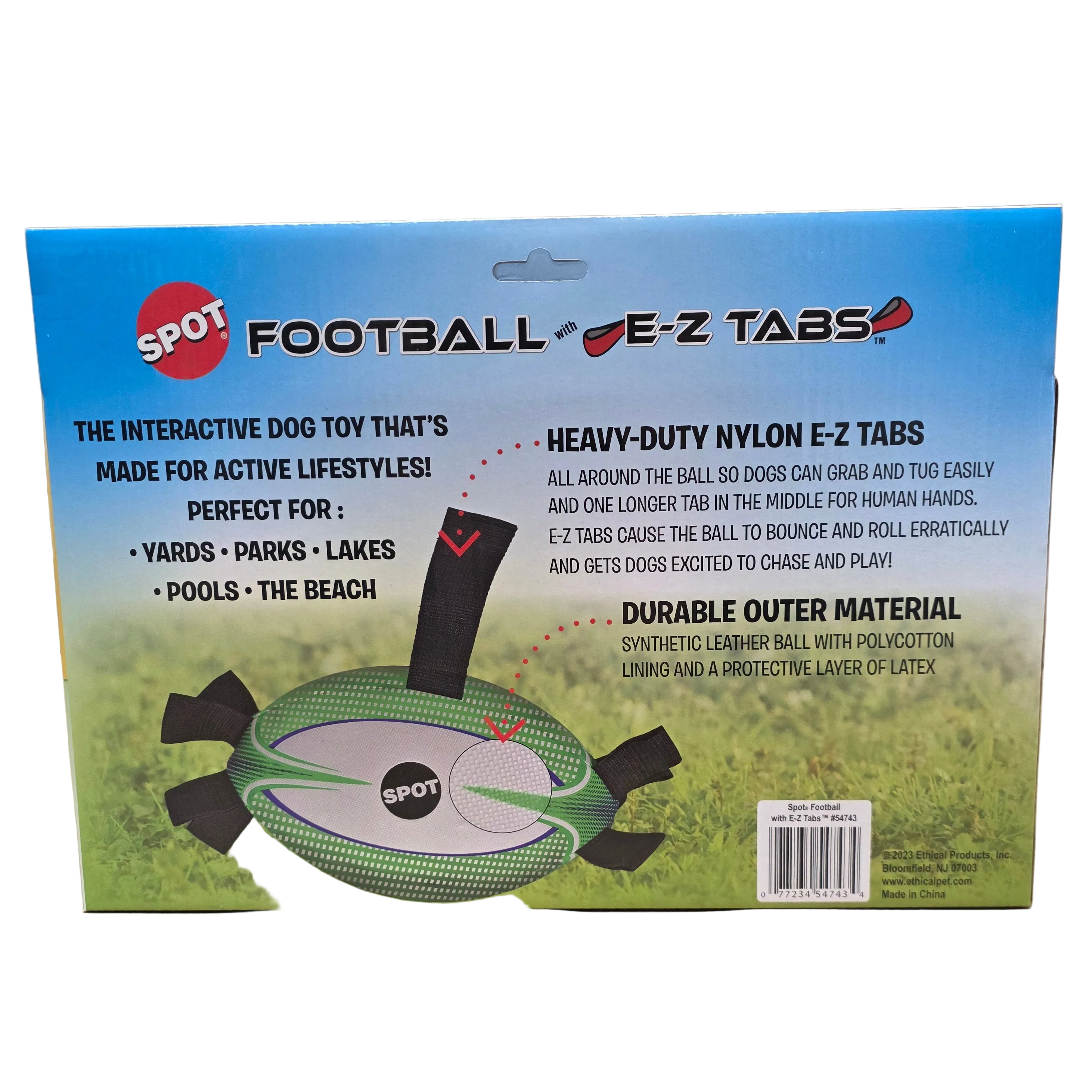 SPOT Football with E-Z Tabs, Interactive Dog Toy