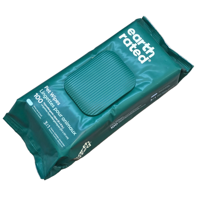 Earth Rated Pet Wipes White Tea & Basil Hypoallergenic 8"× 8" wipes, 100 count