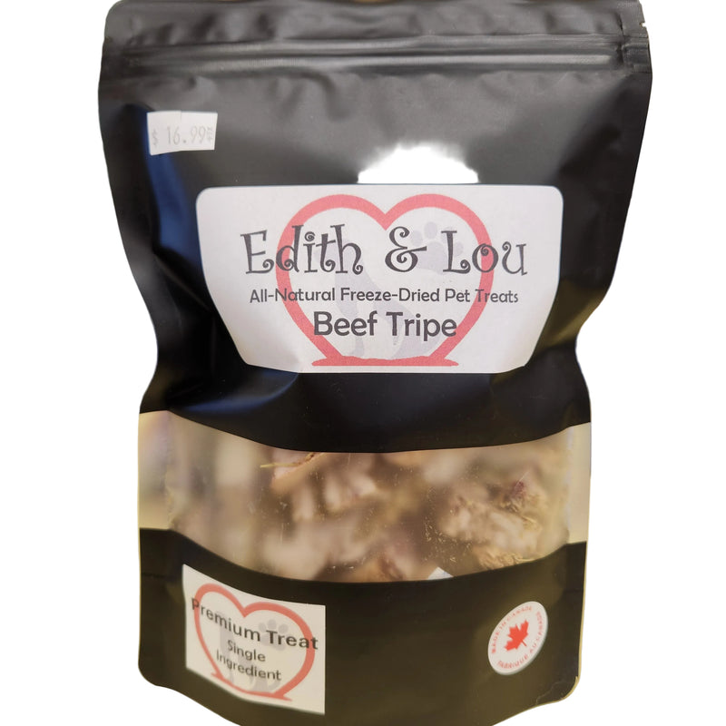 Edith & Lou Freeze Dried Beef Tripe Dog Treats 100g