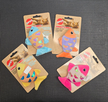 SPOT Shimmer-Climmer, Catnip Cat Toy, Fish